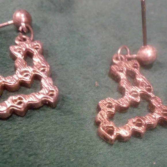 3/$18 Holiday Stocking Dainty Dangle Earrings Ruby Emeralds Sterling Silver - Picture 9 of 10